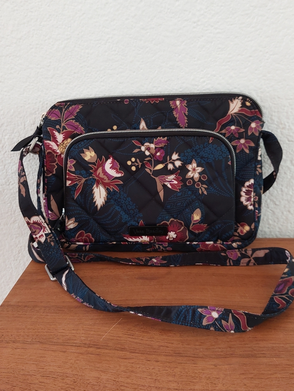 Vera Bradley Navy Floral Quilted Crossbody Bag Vera Bradley Carson Mini Shoulder